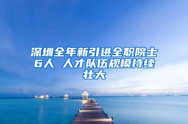 深圳全年新引进全职院士6人 人才队伍规模持续壮大