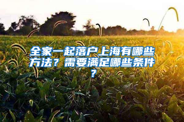 全家一起落户上海有哪些方法？需要满足哪些条件？