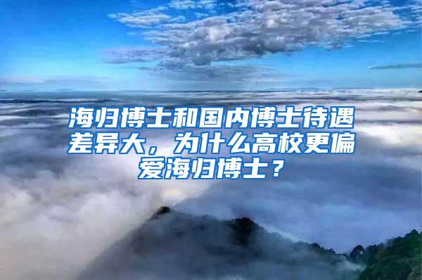 海归博士和国内博士待遇差异大，为什么高校更偏爱海归博士？