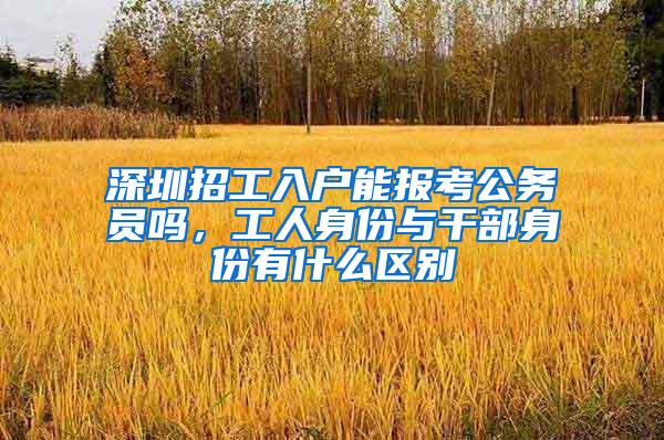 深圳招工入户能报考公务员吗，工人身份与干部身份有什么区别