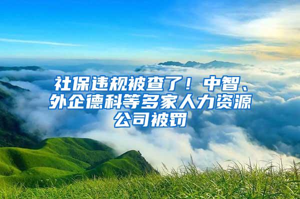 社保违规被查了！中智、外企德科等多家人力资源公司被罚