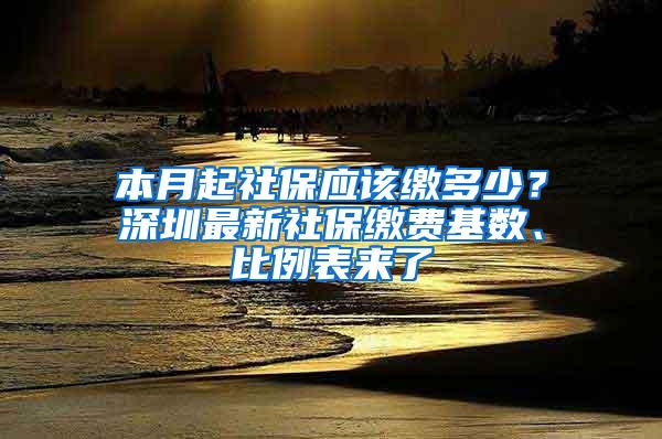 本月起社保应该缴多少？深圳最新社保缴费基数、比例表来了