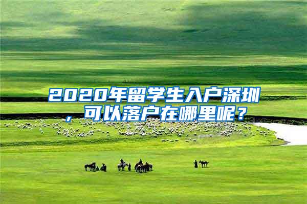 2020年留学生入户深圳，可以落户在哪里呢？