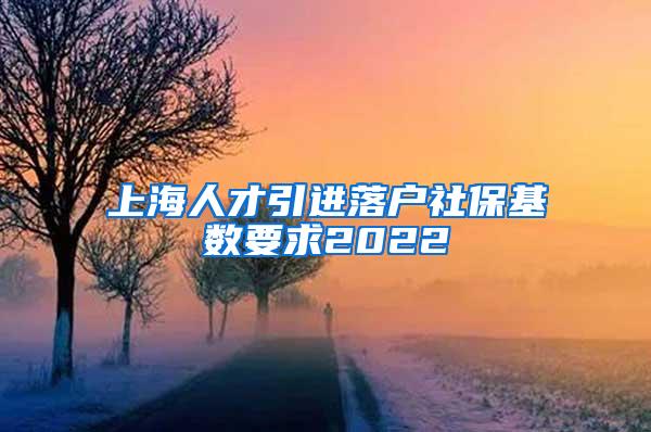 上海人才引进落户社保基数要求2022