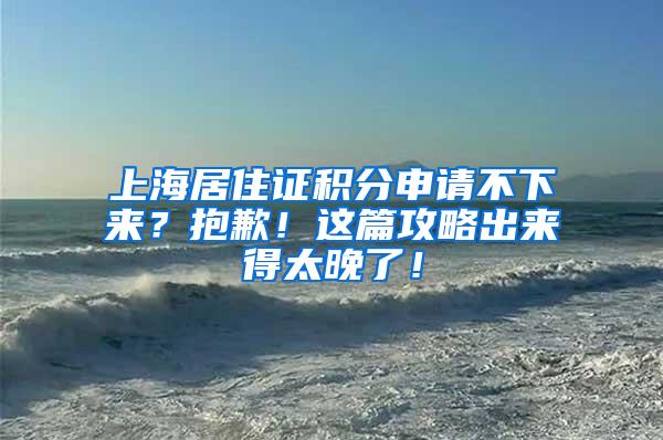 上海居住证积分申请不下来？抱歉！这篇攻略出来得太晚了！