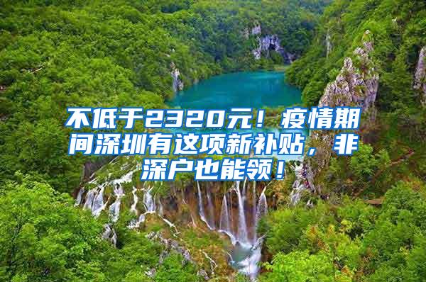 不低于2320元！疫情期间深圳有这项新补贴，非深户也能领！