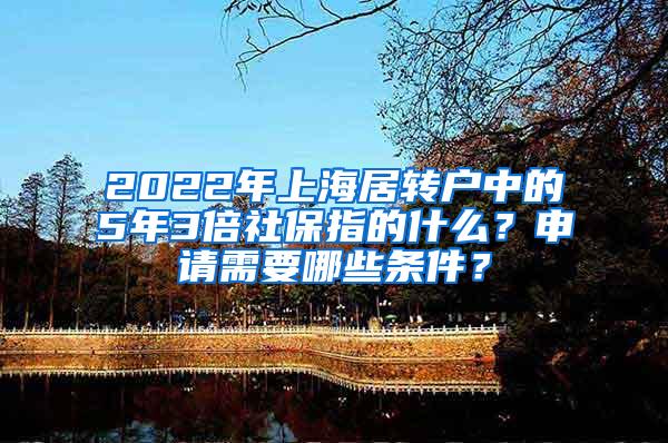 2022年上海居转户中的5年3倍社保指的什么？申请需要哪些条件？