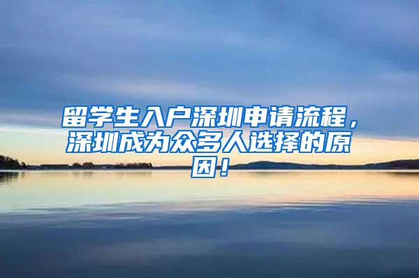 留学生入户深圳申请流程，深圳成为众多人选择的原因！