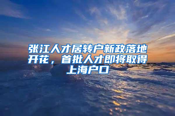 张江人才居转户新政落地开花，首批人才即将取得上海户口