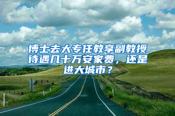 博士去大专任教享副教授待遇几十万安家费，还是进大城市？