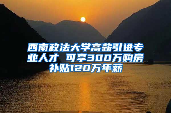 西南政法大学高薪引进专业人才 可享300万购房补贴120万年薪