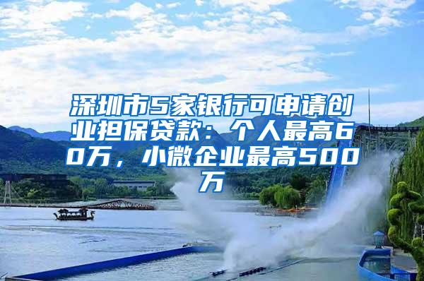 深圳市5家银行可申请创业担保贷款：个人最高60万，小微企业最高500万