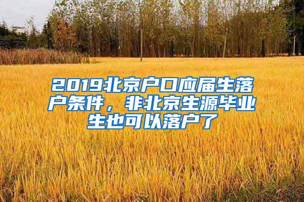 2019北京户口应届生落户条件，非北京生源毕业生也可以落户了