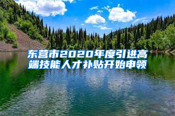 东营市2020年度引进高端技能人才补贴开始申领