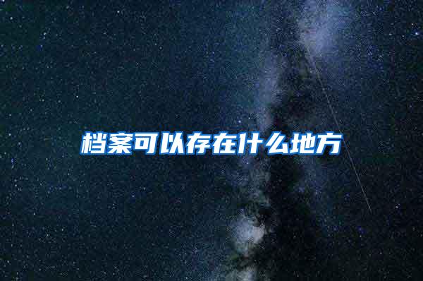 档案可以存在什么地方