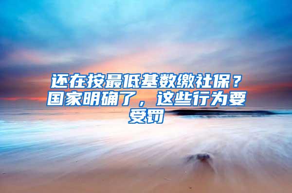 还在按最低基数缴社保？国家明确了，这些行为要受罚