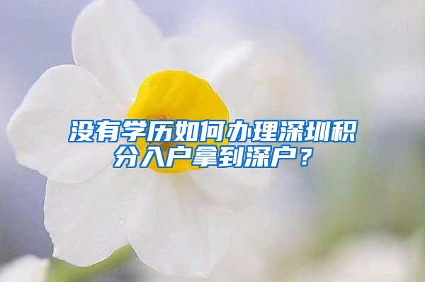 没有学历如何办理深圳积分入户拿到深户？