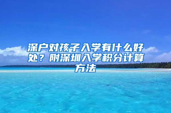 深户对孩子入学有什么好处？附深圳入学积分计算方法