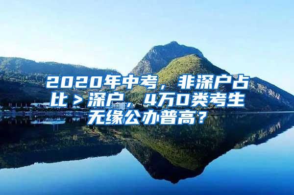 2020年中考，非深户占比＞深户，4万D类考生无缘公办普高？