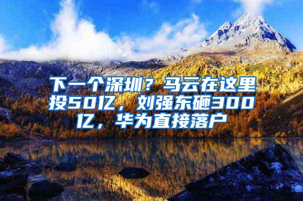 下一个深圳？马云在这里投50亿，刘强东砸300亿，华为直接落户