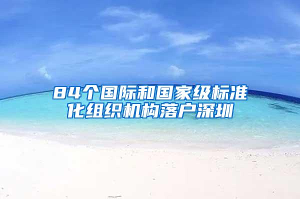 84个国际和国家级标准化组织机构落户深圳