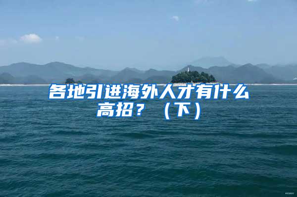 各地引进海外人才有什么高招？（下）