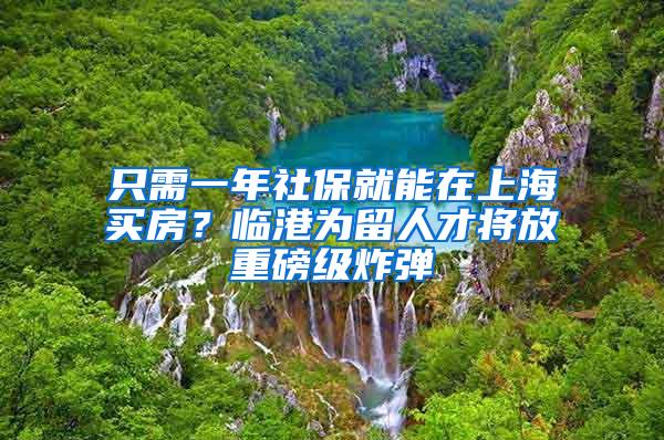 只需一年社保就能在上海买房？临港为留人才将放重磅级炸弹