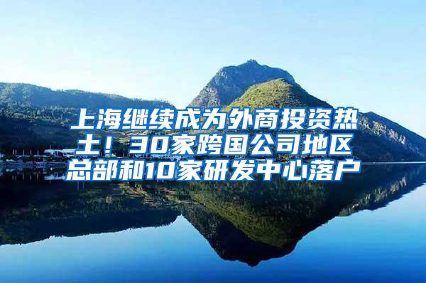 上海继续成为外商投资热土！30家跨国公司地区总部和10家研发中心落户