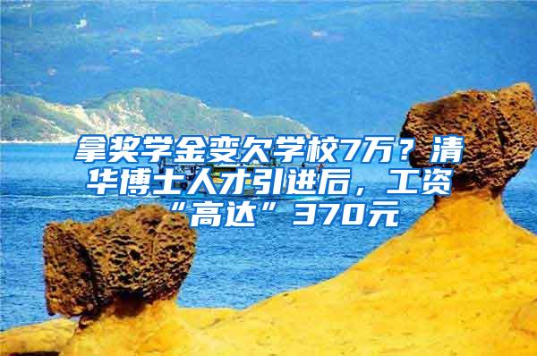 拿奖学金变欠学校7万？清华博士人才引进后，工资“高达”370元