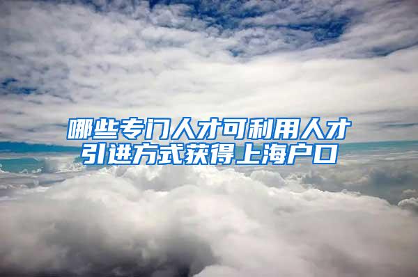 哪些专门人才可利用人才引进方式获得上海户口