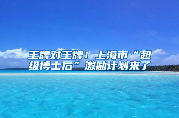 王牌对王牌！上海市“超级博士后”激励计划来了