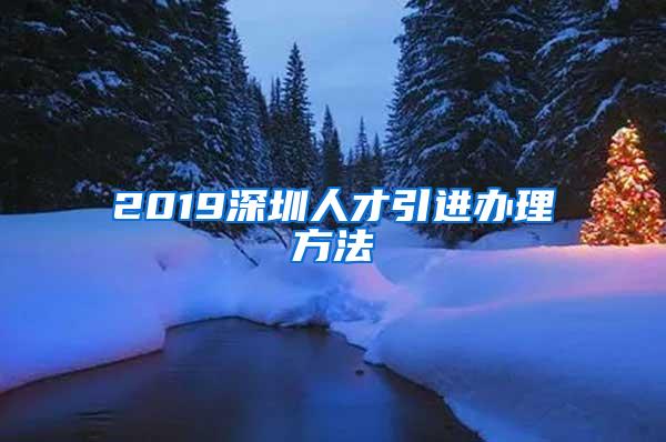 2019深圳人才引进办理方法