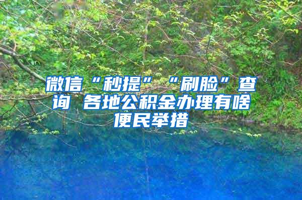 微信“秒提”“刷脸”查询 各地公积金办理有啥便民举措