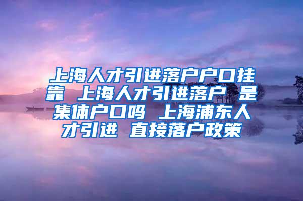 上海人才引进落户户口挂靠 上海人才引进落户 是集体户口吗 上海浦东人才引进 直接落户政策