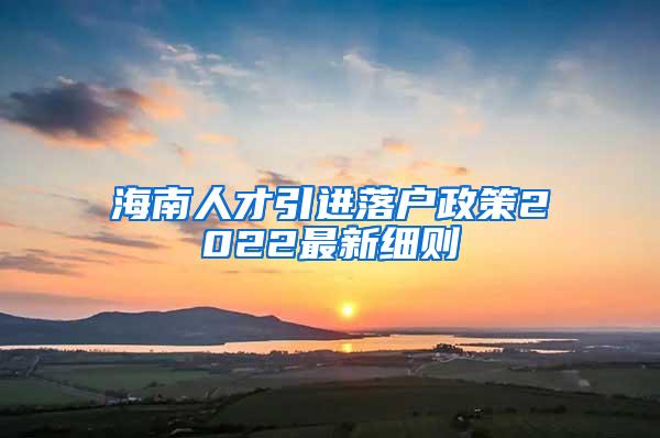 海南人才引进落户政策2022最新细则