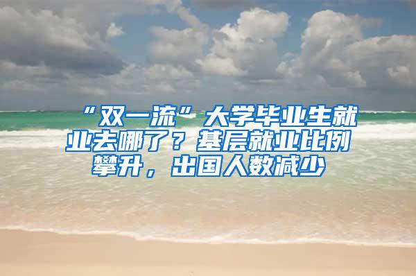 “双一流”大学毕业生就业去哪了？基层就业比例攀升，出国人数减少