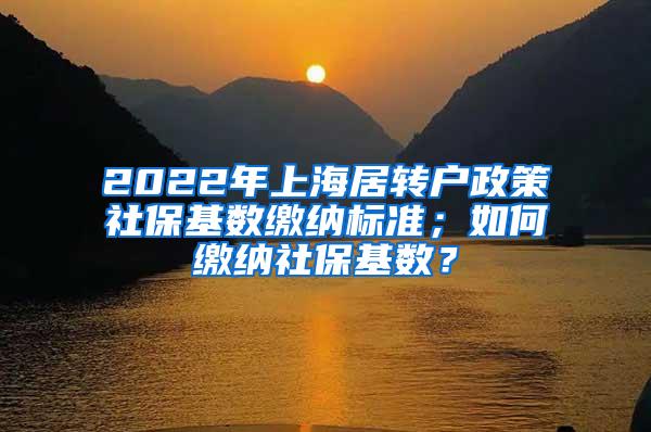 2022年上海居转户政策社保基数缴纳标准；如何缴纳社保基数？