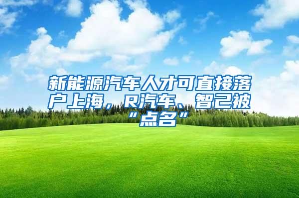 新能源汽车人才可直接落户上海，R汽车、智己被“点名”