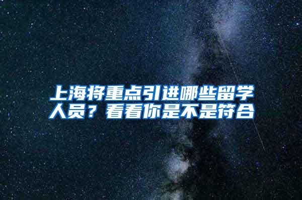 上海将重点引进哪些留学人员？看看你是不是符合→