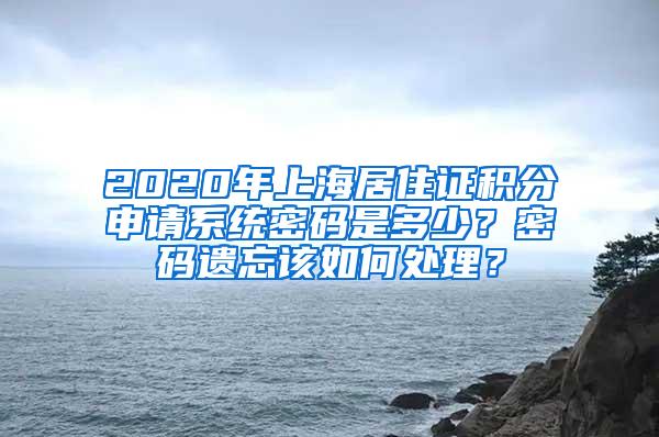 2020年上海居住证积分申请系统密码是多少？密码遗忘该如何处理？