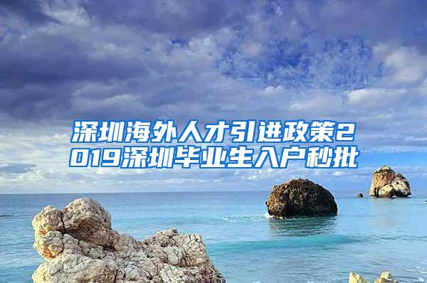 深圳海外人才引进政策2019深圳毕业生入户秒批