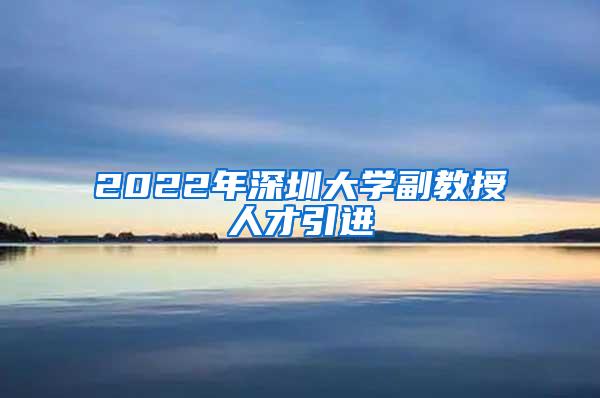 2022年深圳大学副教授人才引进