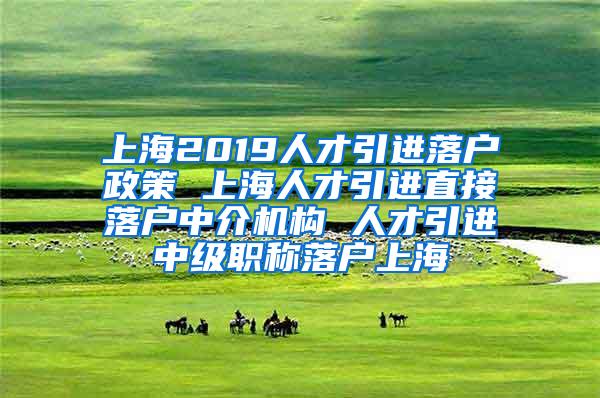 上海2019人才引进落户政策 上海人才引进直接落户中介机构 人才引进中级职称落户上海