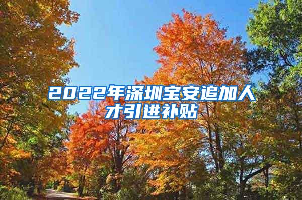 2022年深圳宝安追加人才引进补贴