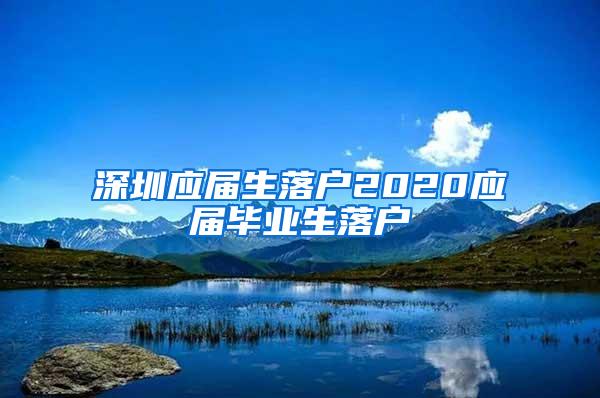 深圳应届生落户2020应届毕业生落户