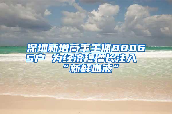 深圳新增商事主体88065户 为经济稳增长注入“新鲜血液”