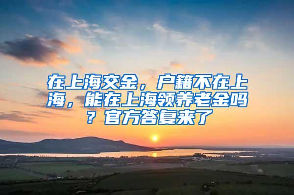 在上海交金，户籍不在上海，能在上海领养老金吗？官方答复来了