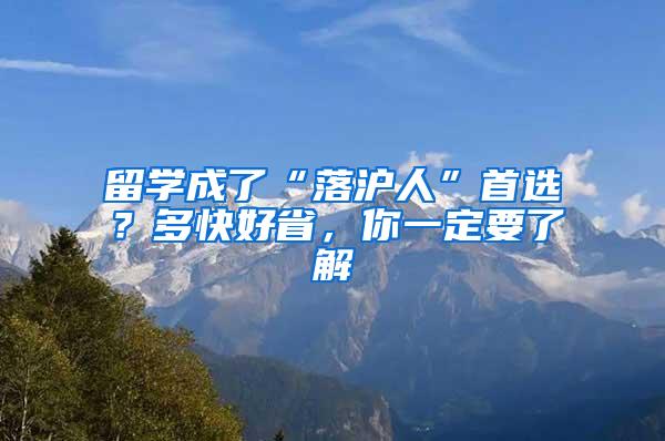 留学成了“落沪人”首选？多快好省，你一定要了解