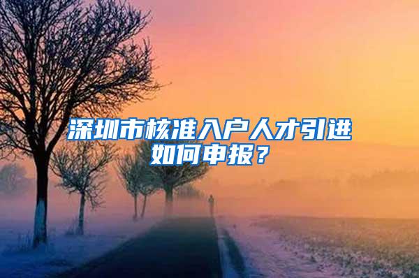 深圳市核准入户人才引进如何申报？