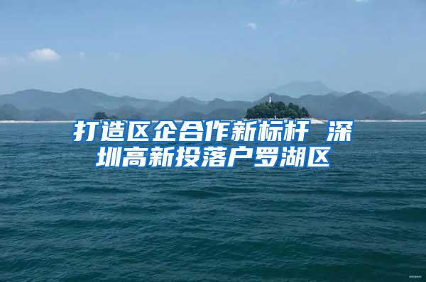 打造区企合作新标杆 深圳高新投落户罗湖区